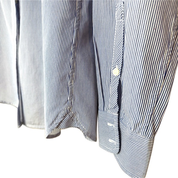 GAP | Fitted Oxford Blue Pinstripe Women’s Button Down Shirt - Picture 4 of 7